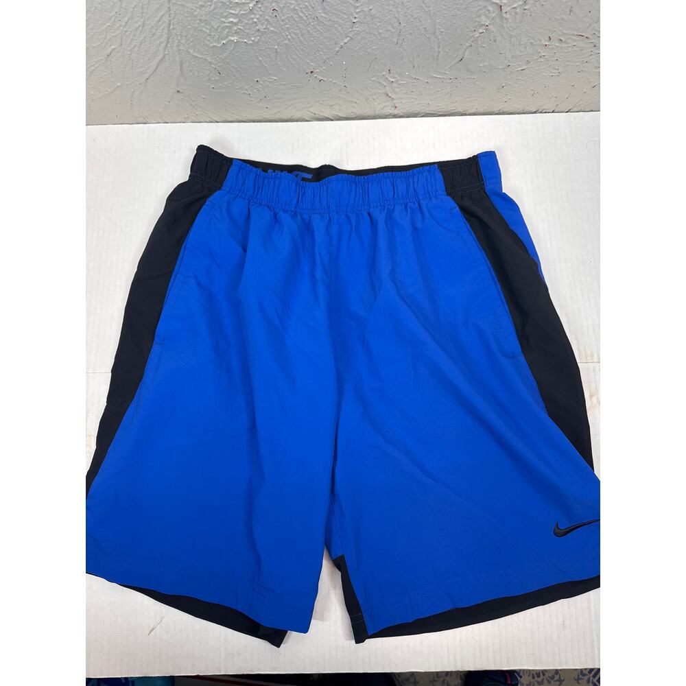 Nike Men's Athletic‎ Shorts Blue Black Performance Dri-Fit Size Medium 8" inseam